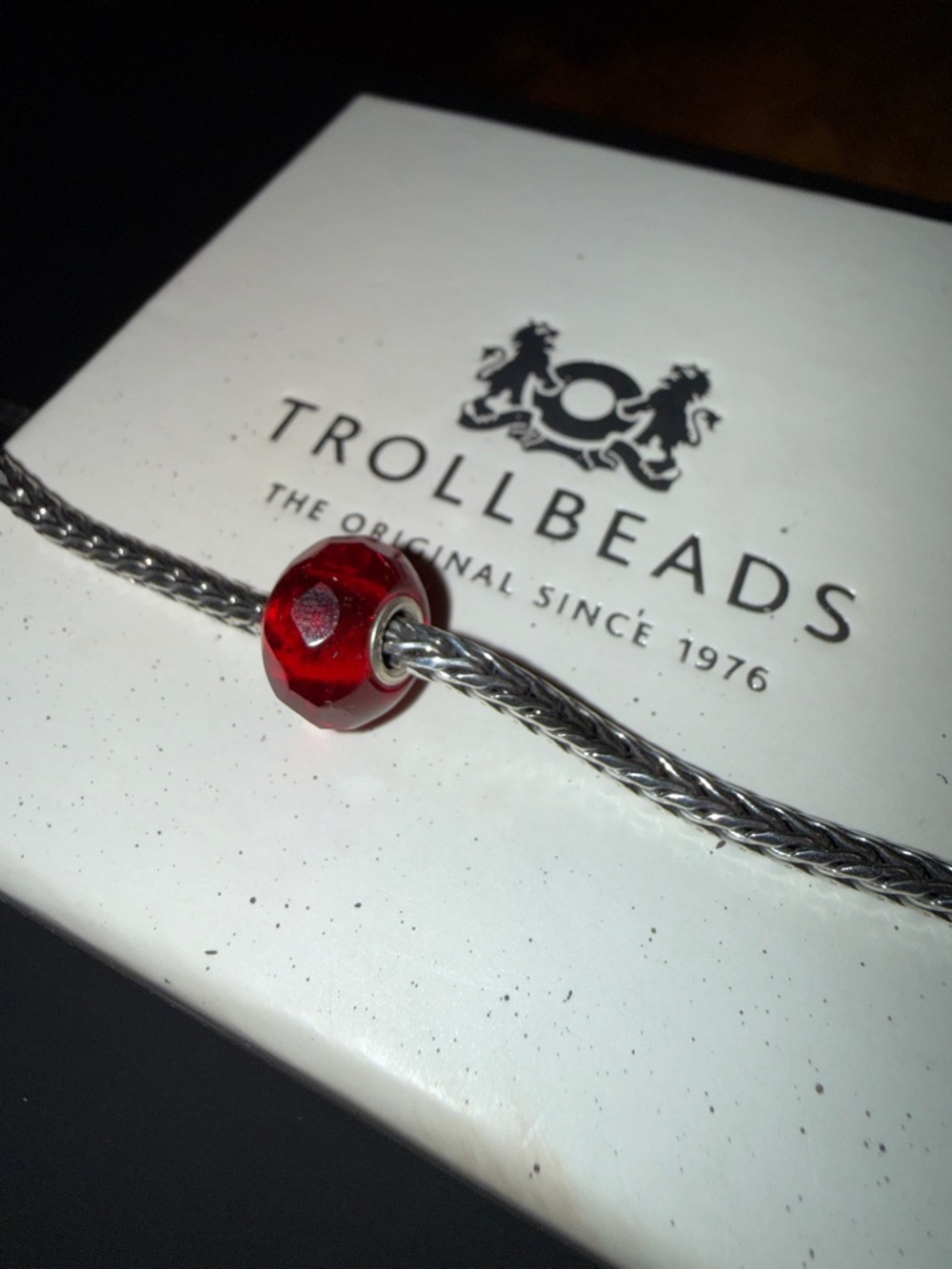 Trollbeads Faceted Red Glass Charm Bead